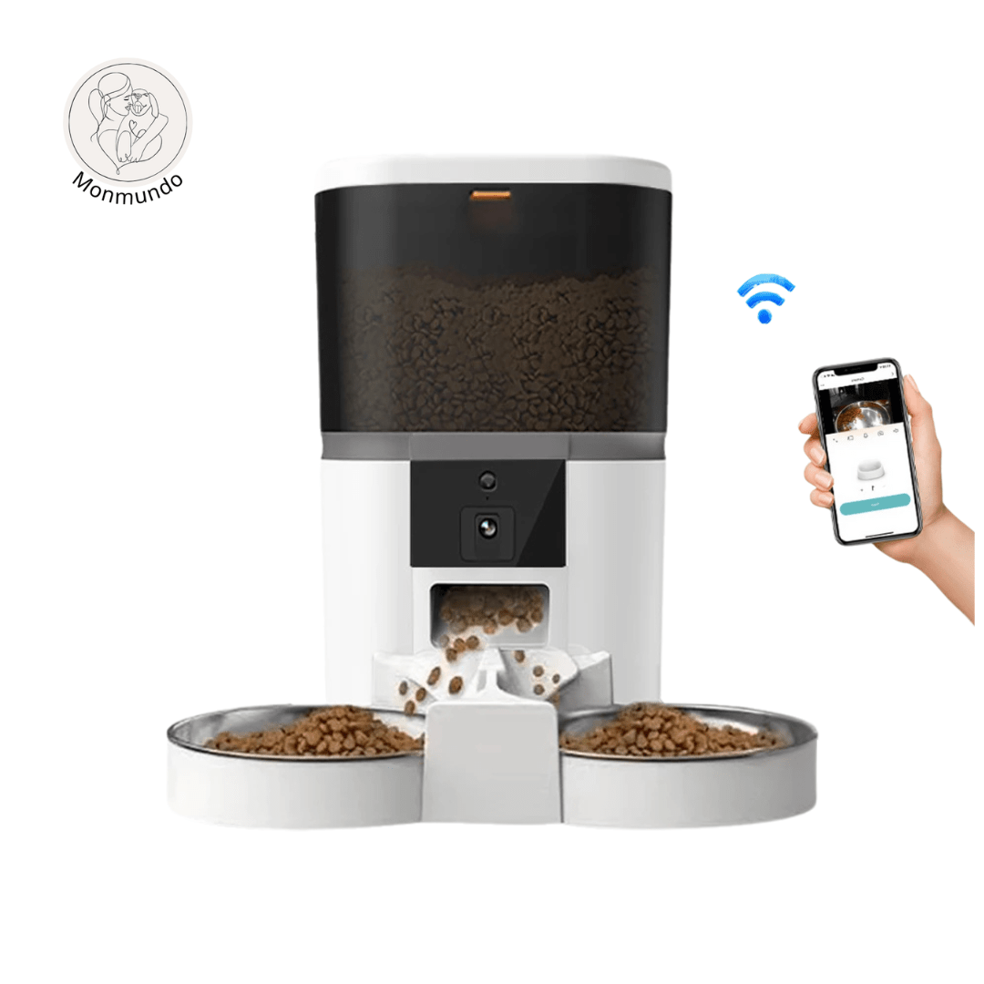 Slimme Voederautomaat voor Honden en Katten – Duurzaam, HD - Camera & App Besturing - Hebbr