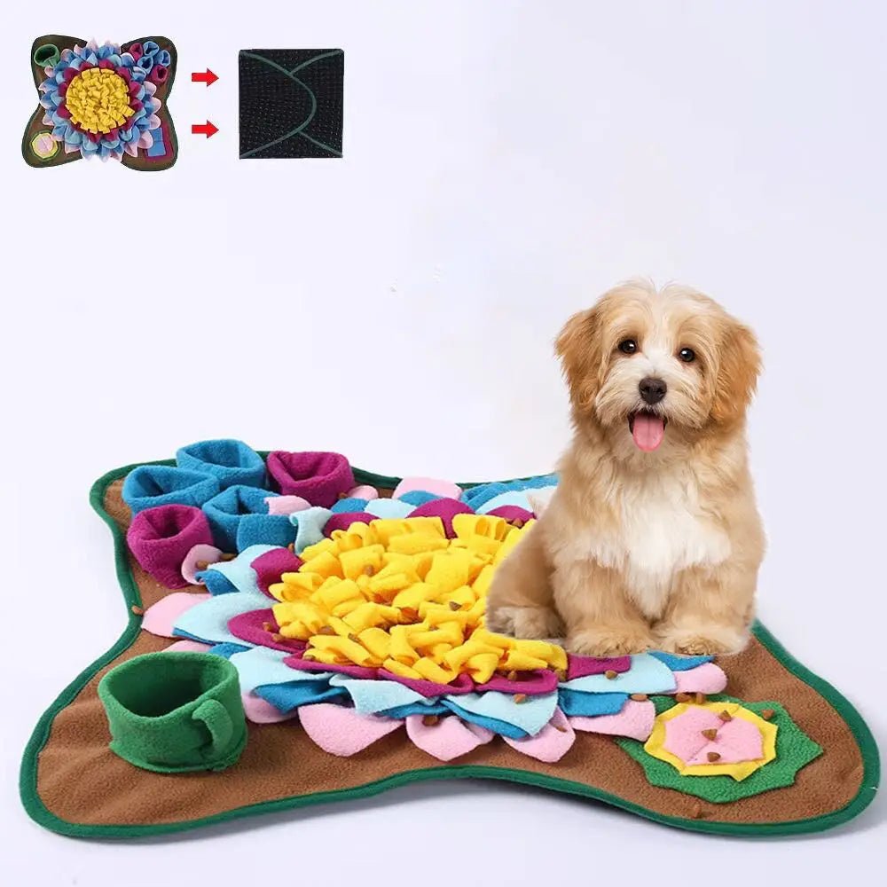 Snuffelmat Hond - Interactieve Voerpuzzel voor Mentale Stimulatie, 60x40 cm, Duurzaam en Wasbaar - Hebbr