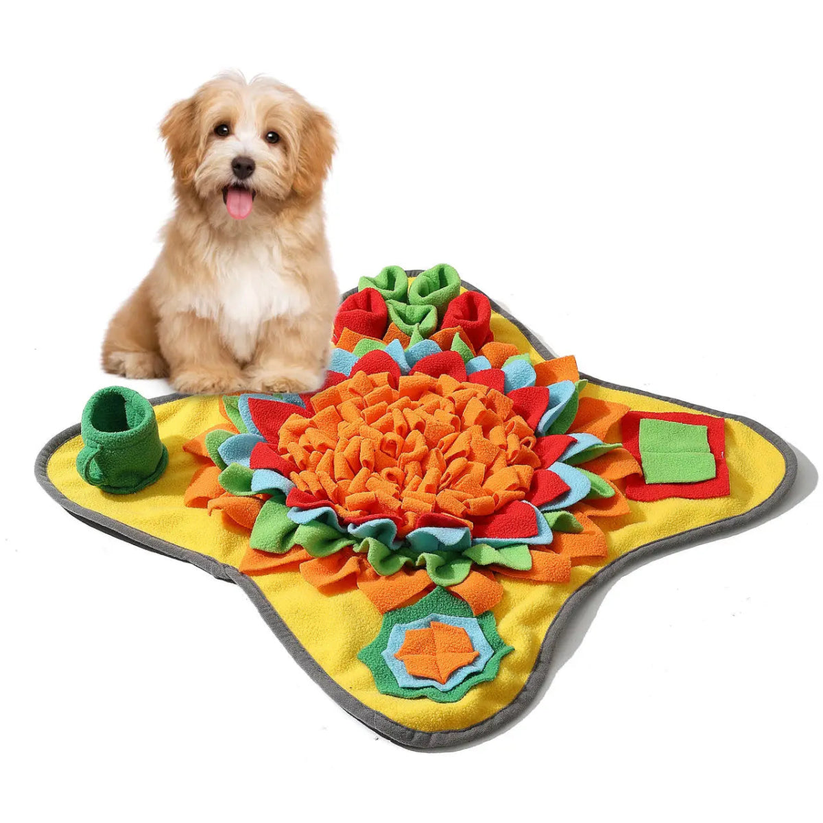 Snuffelmat Hond - Interactieve Voerpuzzel voor Mentale Stimulatie, 60x40 cm, Duurzaam en Wasbaar - Hebbr