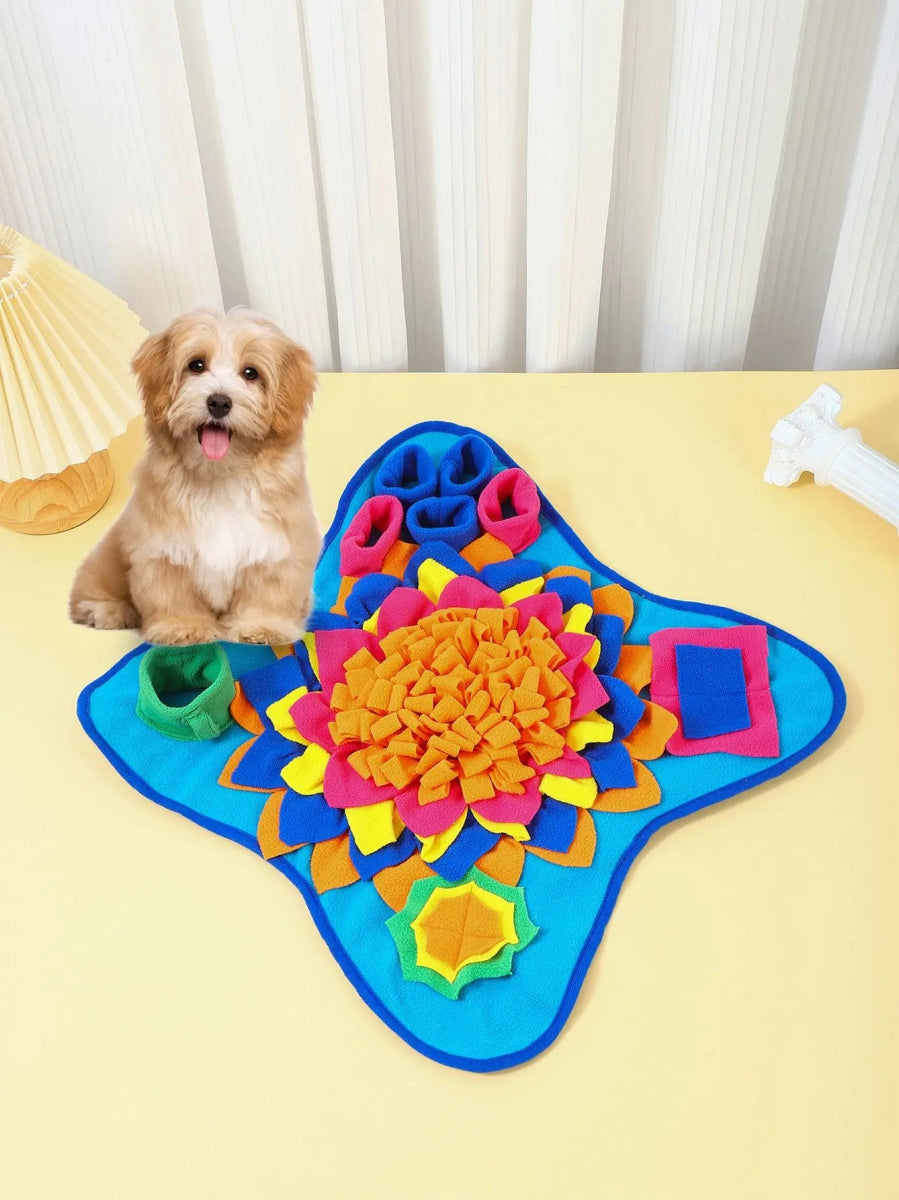 Snuffelmat Hond - Interactieve Voerpuzzel voor Mentale Stimulatie, 60x40 cm, Duurzaam en Wasbaar - Hebbr