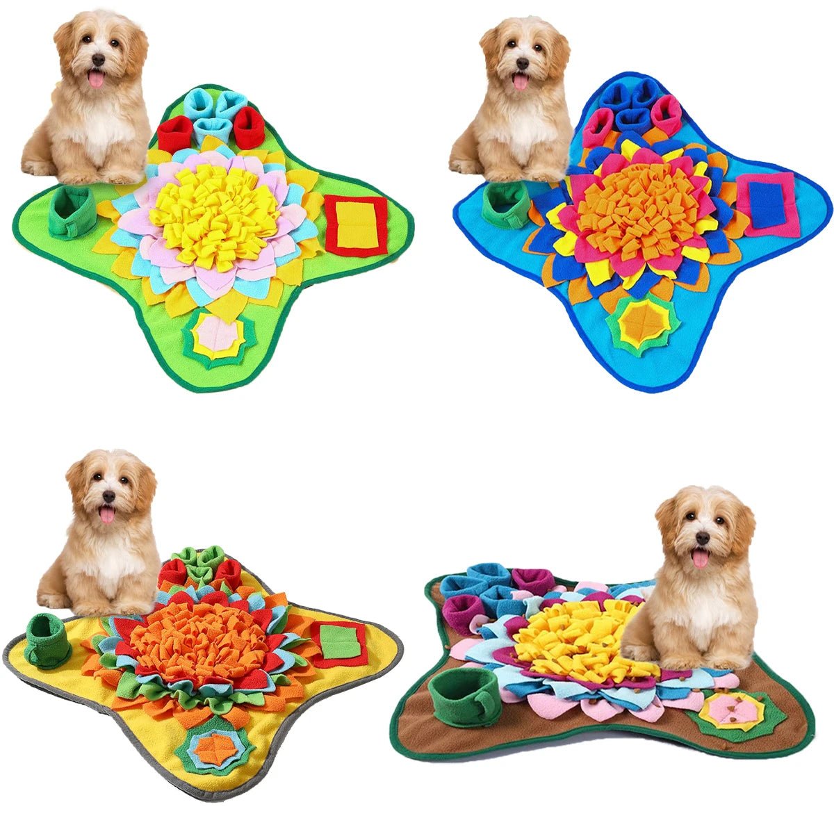 Snuffelmat Hond - Interactieve Voerpuzzel voor Mentale Stimulatie, 60x40 cm, Duurzaam en Wasbaar - Hebbr