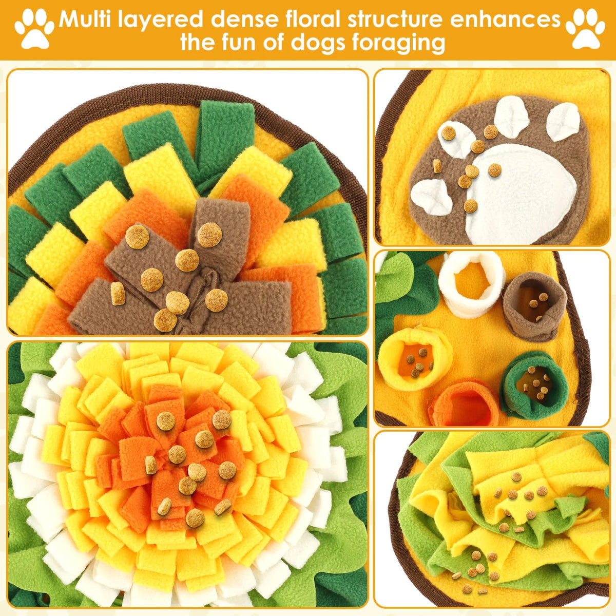 Snuffelmat Hond van Polyester met Anti - Slip Onderkant - Interactieve Snackdispenser voor Geurtraining - Hebbr