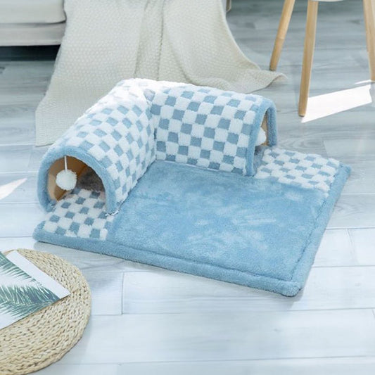 Speeltunnel voor Katten en Kittens - Pluche en Polyester, Ruimtebesparend Ontwerp - Hebbr