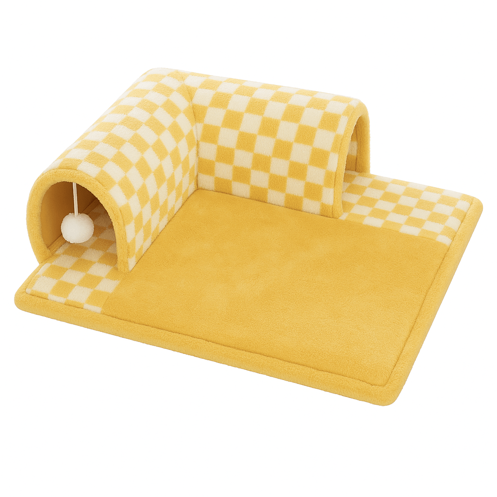 Speeltunnel voor Katten en Kittens - Pluche en Polyester, Ruimtebesparend Ontwerp - Hebbr