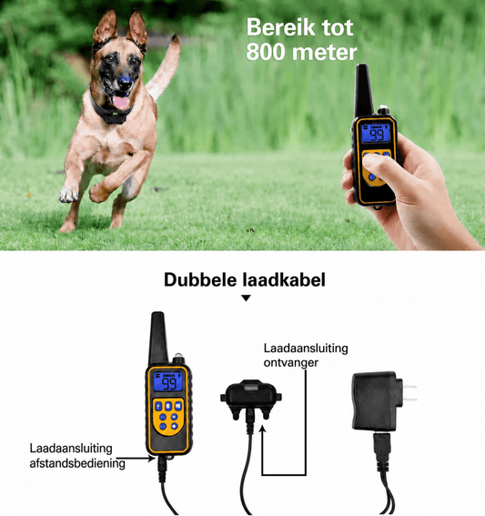 Trainingshalsband | Afstandsbediening, Waterdicht, Instelbare Stimulatie - Hebbr