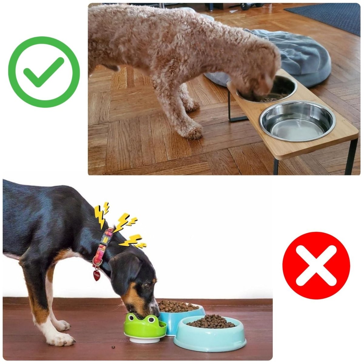 Verhoogde Hondenvoerbak van Bamboe met RVS Kom - Ergonomisch en Stijlvol - Hebbr