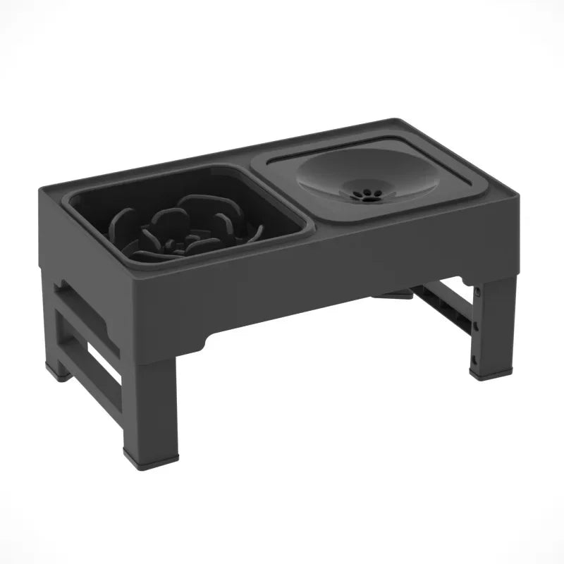 Verstelbare Hondenbak voor Voer en Water, Hoogte 8,6 - 28,7 cm, Anti - Slip, Vaatwasmachinebestendig - Hebbr