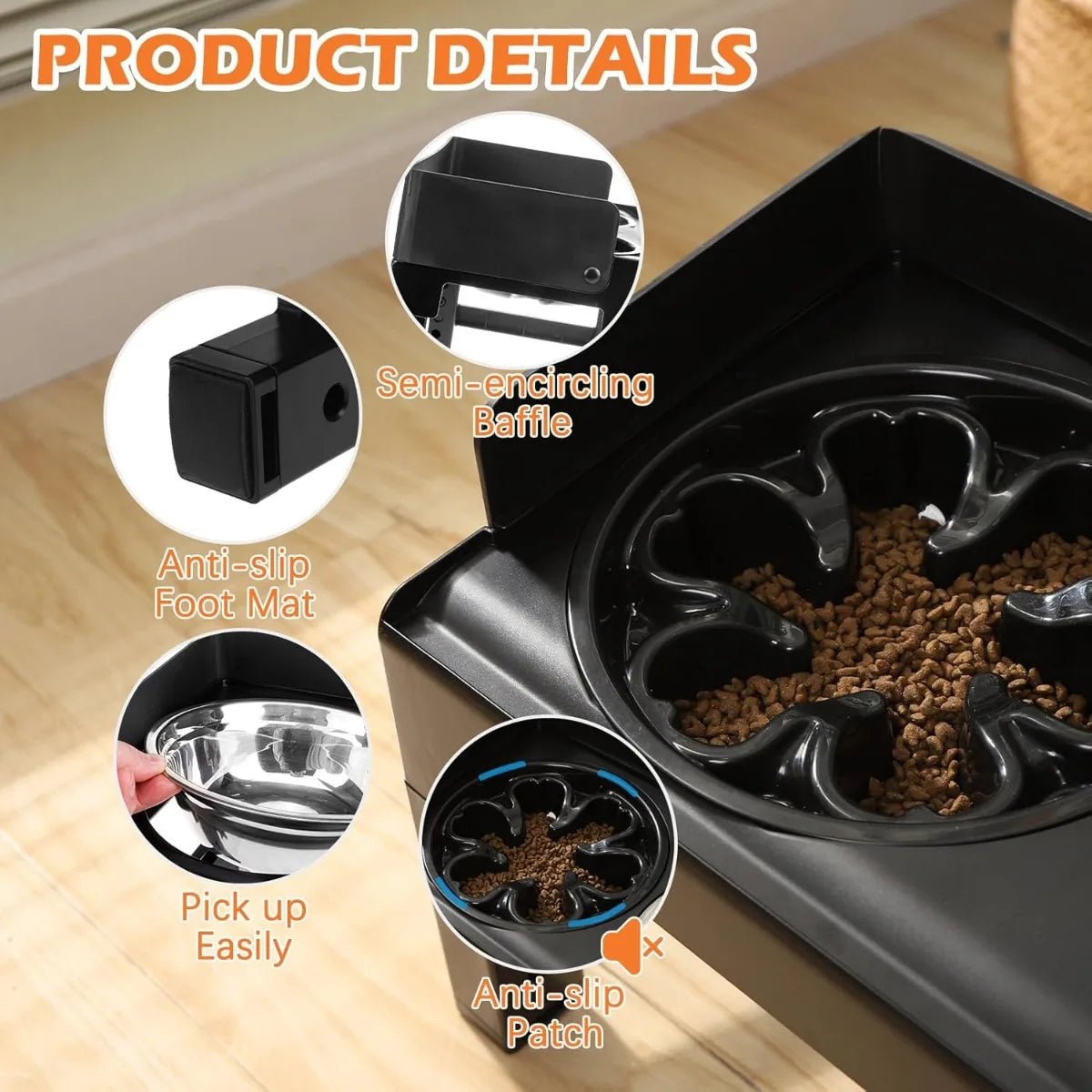 Verstelbare Hondenvoerbak met Standaard en Anti - Slip Ontwerp - Ideaal voor Middelgrote en Grote Honden - Hebbr