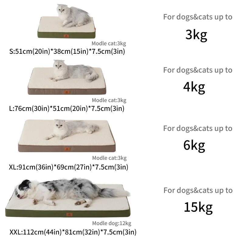 Verwijderbare Wasbare Hondenmat - Vochtbestendig Kort Pluche, Comfortabel voor Alle Seizoenen - Hebbr