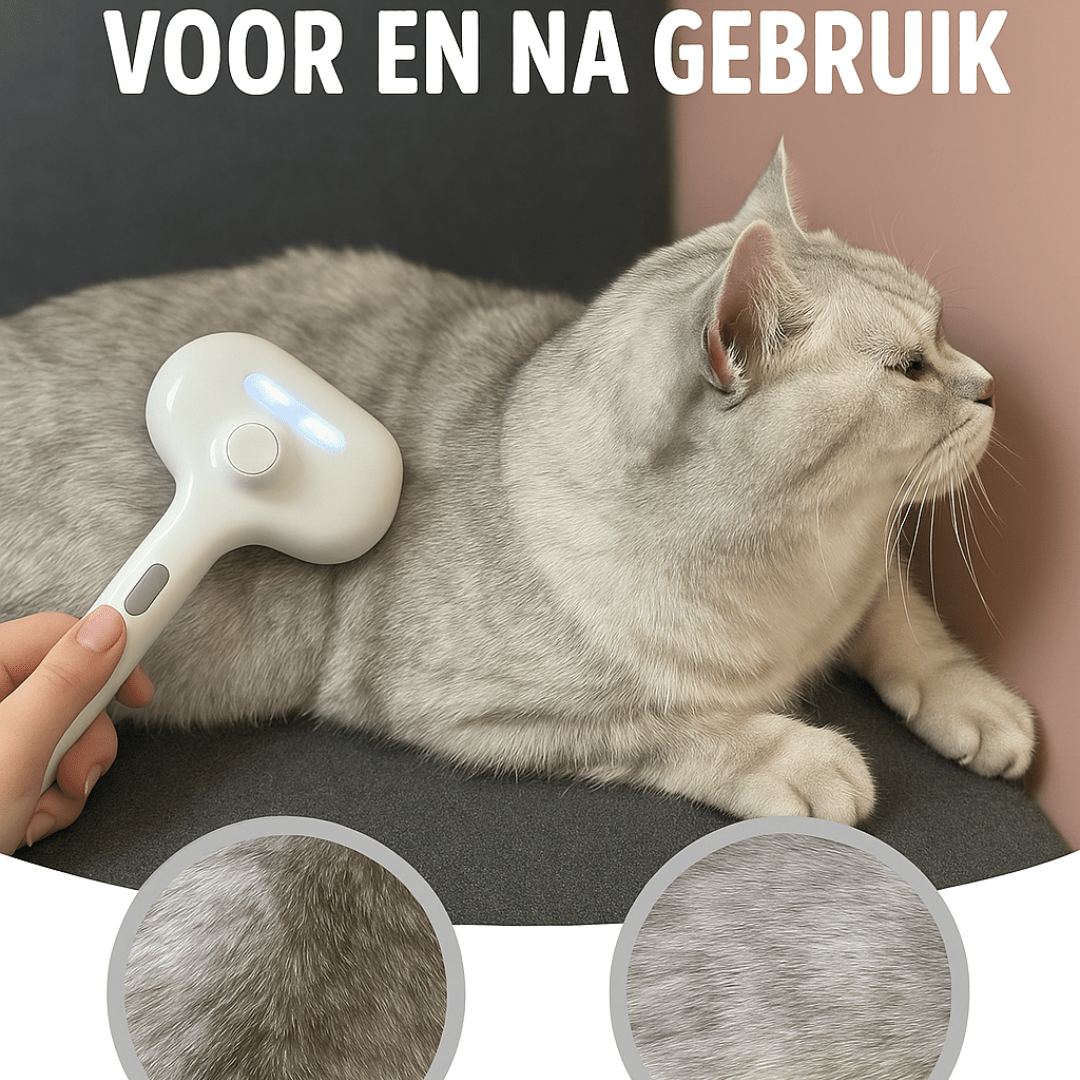 Verzorgingsborstel met Hydraterende Nevel voor Huisdieren – Zacht en Luxe Design - Hebbr
