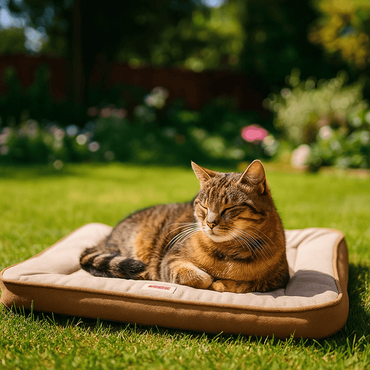 Vierseizoenen kattenbed van katoen, ademend en opvouwbaar - Comfortabel ligbed voor katten en kittens - Hebbr