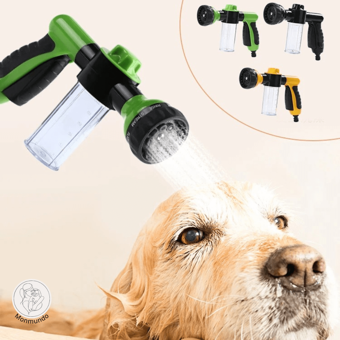 WashWoof Hondensproeikop – Ingebouwde Zeepdispenser, Ergonomisch & Duurzaam - Hebbr