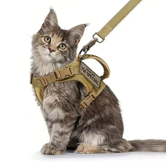 Waterdicht Kattenharnas voor Buiten, Verstelbaar Vest voor Wandelende Katten - Comfortabel en Veilig - Hebbr