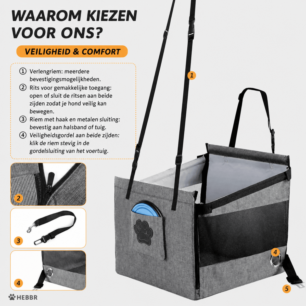 Waterdichte Autostoel - Hebbr