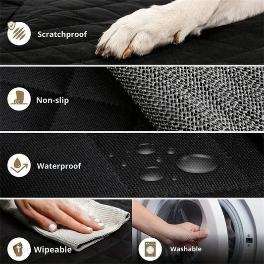 Waterdichte Honden Autostoelhoes, Gequilt, Antislip, Geschikt voor SUV's en Verhoogde Zitplaatsen - Zwart - Hebbr