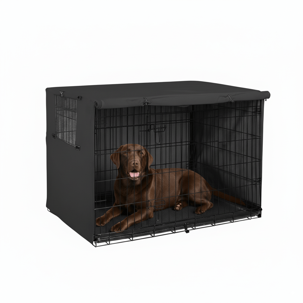 Waterdichte Hondenbench Cover van Oxford Stof - Winddicht, Opvouwbaar en Ademend voor Grote Honden - Hebbr