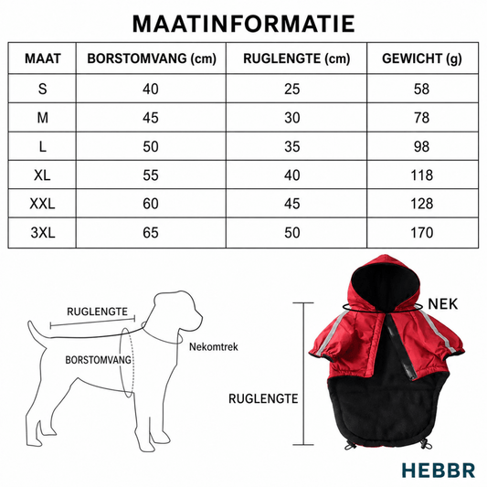 Waterdichte Hondenjas - Hebbr