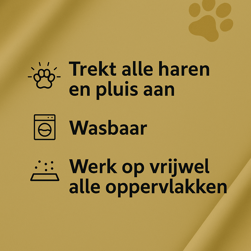 1+1 Dubbelzijdige Haarverwijderhandschoen voor Huisdieren – Herbruikbaar en Milieuvriendelijk - Hebbr