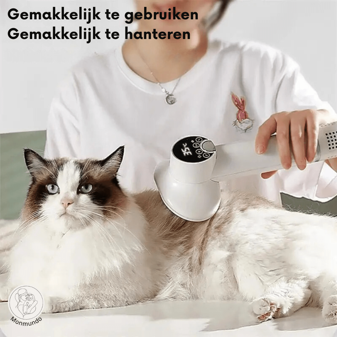 2 - in - 1 Hondenborstel en Haardroger – Efficiënt, Comfortabel en Duurzaam - Hebbr