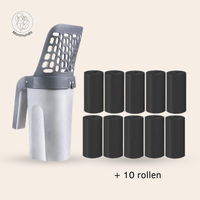 2 - in - 1 Kattenbakschep met Opvangcontainer – Hygiënisch en Tijdsbesparend - Hebbr