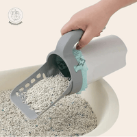 2 - in - 1 Kattenbakschep met Opvangcontainer – Hygiënisch en Tijdsbesparend - Hebbr