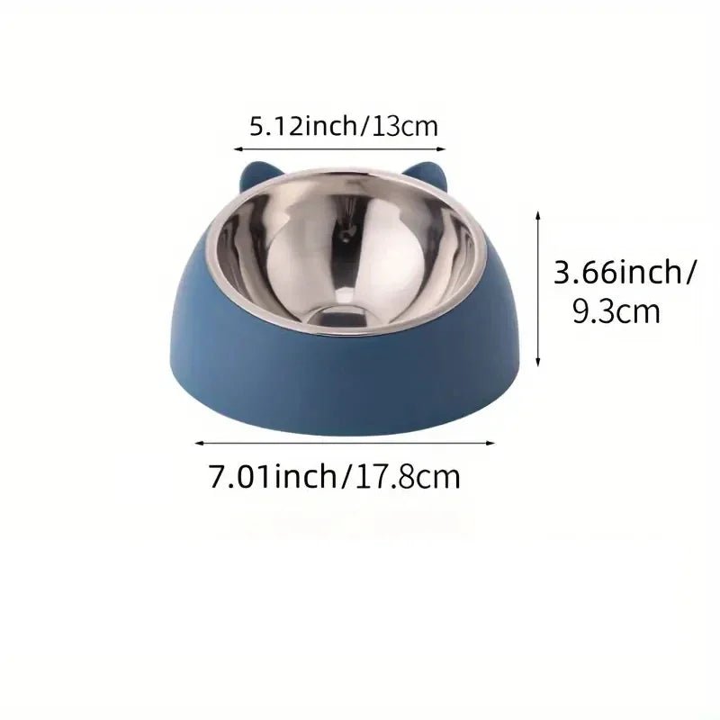 2 - in - 1 RVS Voerbak Hond en Kat met Afneembare Kattenoorvorm - Duurzaam en Gemakkelijk Schoon te Maken - Hebbr