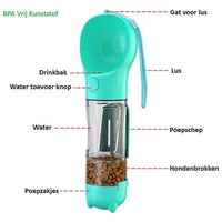 3 in 1 Honden Drinkfles - Hebbr