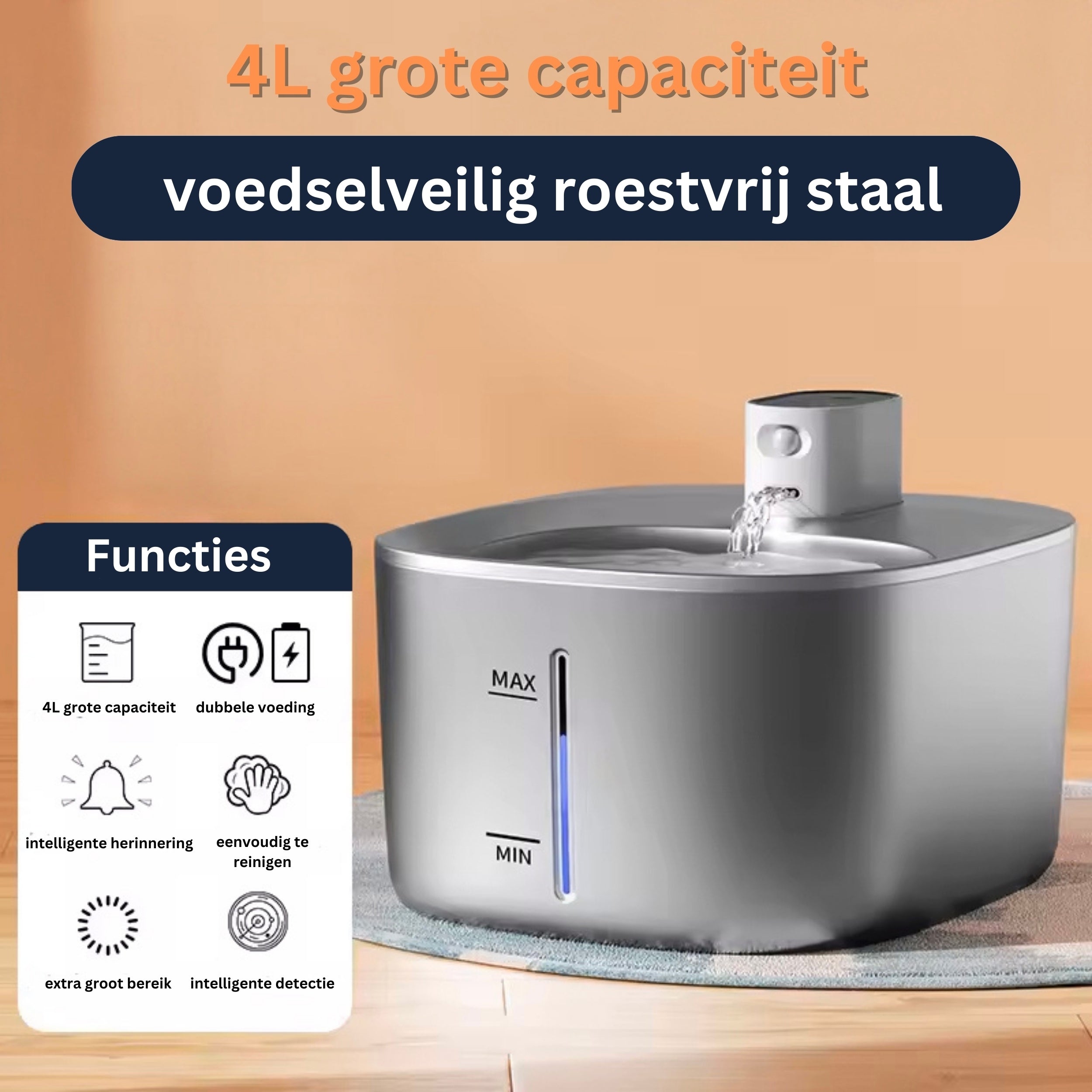 Premium Drinkfontein - Houd water vers en schoon voor je huisdier!