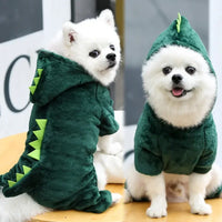 DinoPet Hondenjumpsuit | Fleece, Winterwarm voor Kleine Hondenrassen