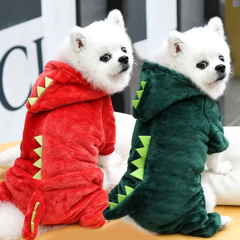 DinoPet Hondenjumpsuit | Fleece, Winterwarm voor Kleine Hondenrassen