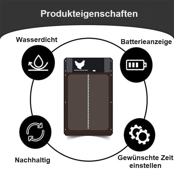 Kippenluik | Automatisch met Lichtsensor, Weerbestendig