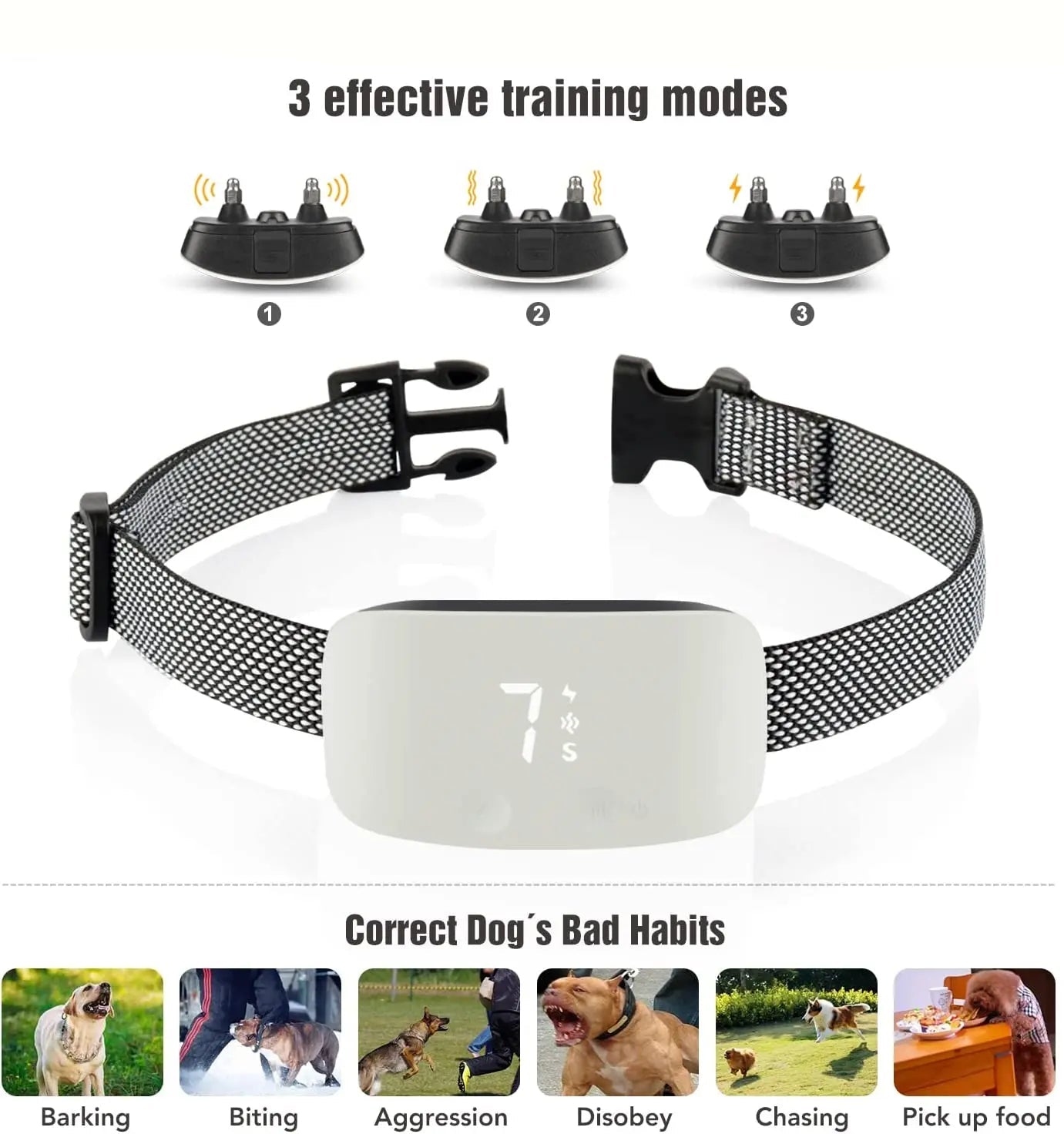 Antiblafhalsband | Slimme Vibratie, Waterdicht, USB Oplaadbaar