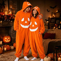 Hallowenzo Jumpsuit | Zacht Fluweel met Pompoenprint voor Feestelijke Gelegenheden