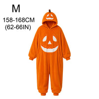 Hallowenzo Jumpsuit | Zacht Fluweel met Pompoenprint voor Feestelijke Gelegenheden