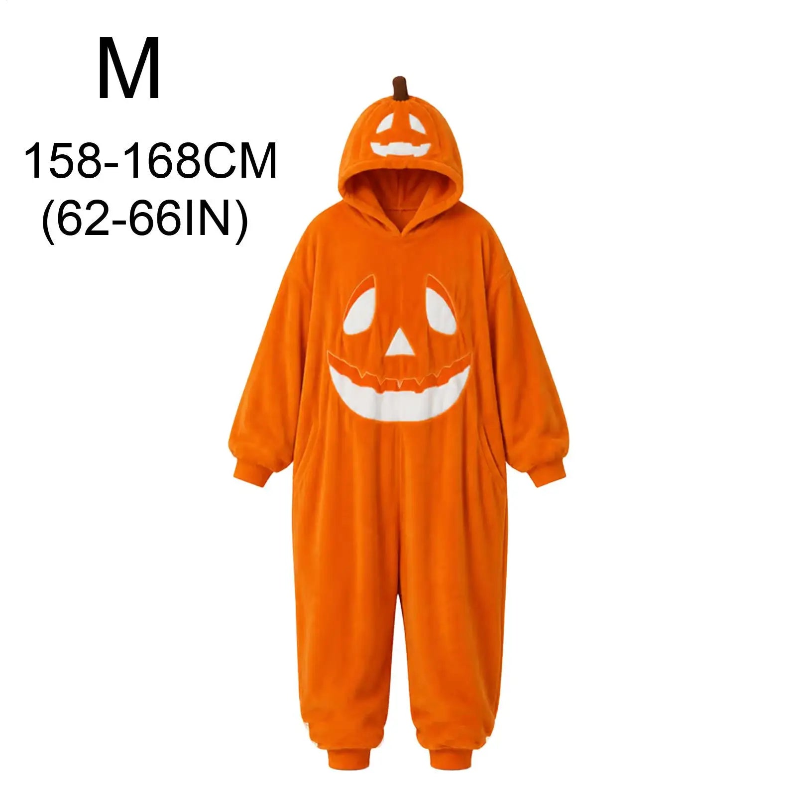 Hallowenzo Jumpsuit | Zacht Fluweel met Pompoenprint voor Feestelijke Gelegenheden