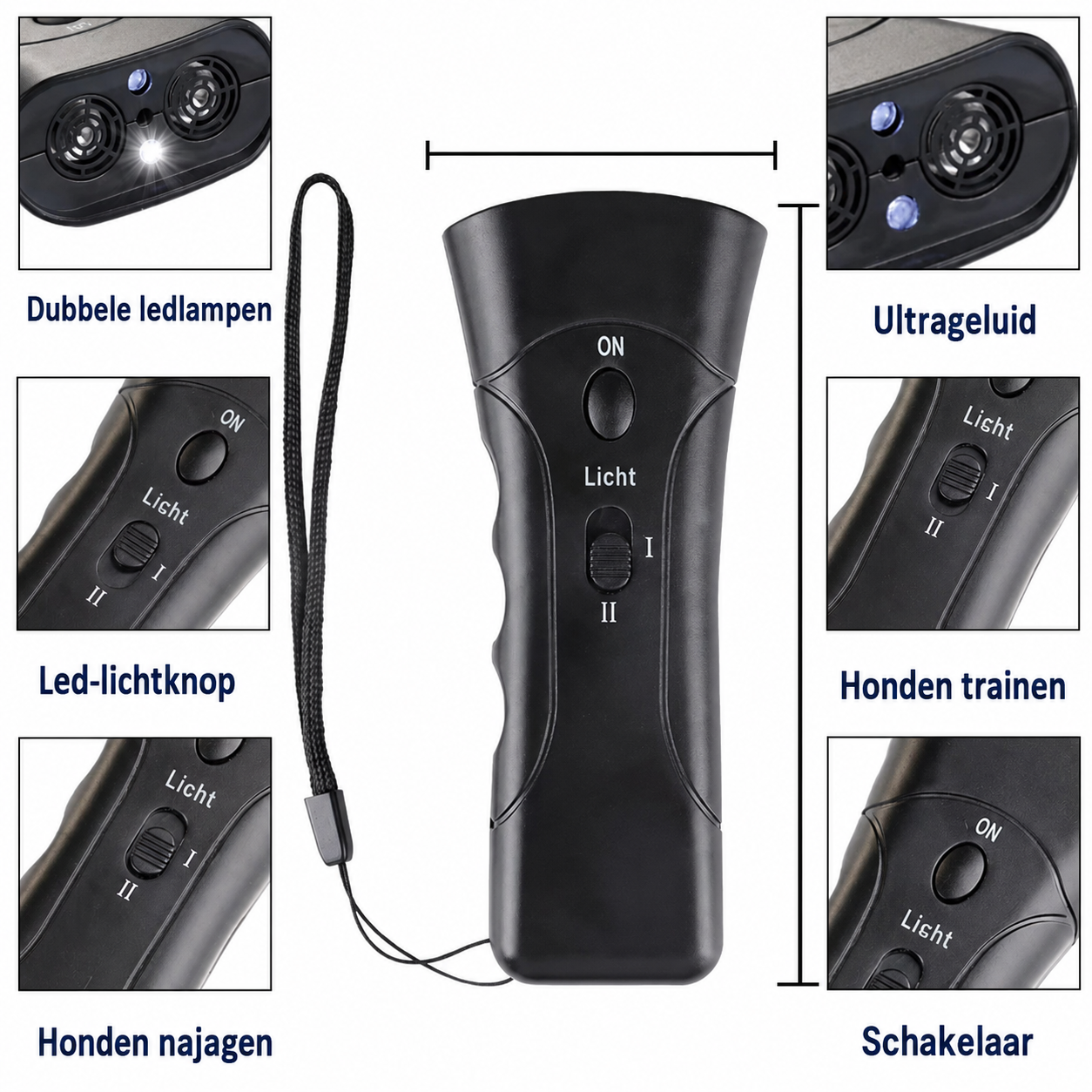 Hondenblaftrainer | Ultrasoon, Draagbaar met LED-Licht
