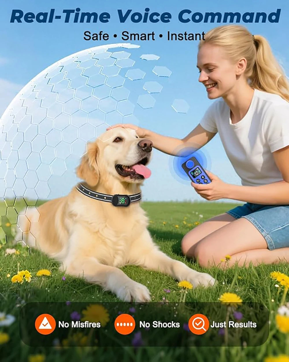 Harko Trainingshalsband Hond | 1500m Bereik, IP67 Waterdicht, Oplaadbaar, 4 Trainingsmodi