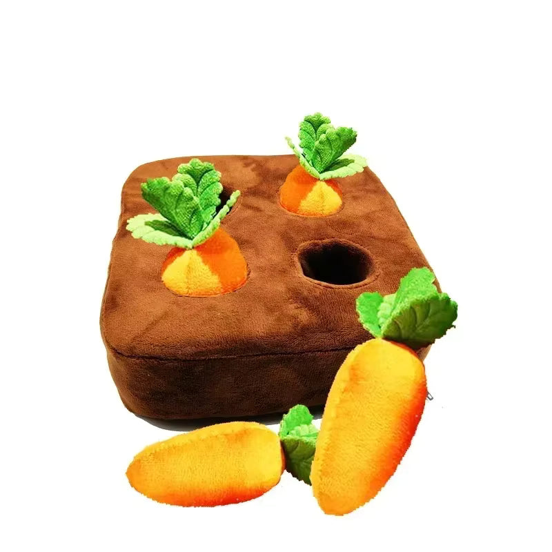 Winto Hondenspeelgoed Snuffelmat | Interactief Pluche Wortel, 36,5 x 7,5 cm