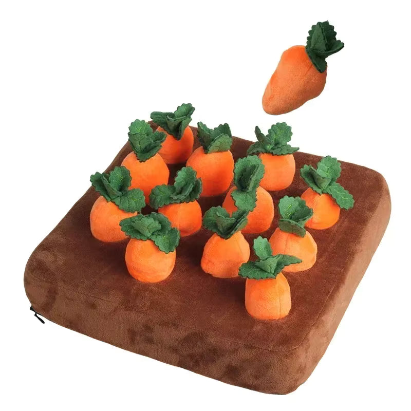 Winto Hondenspeelgoed Snuffelmat | Interactief Pluche Wortel, 36,5 x 7,5 cm