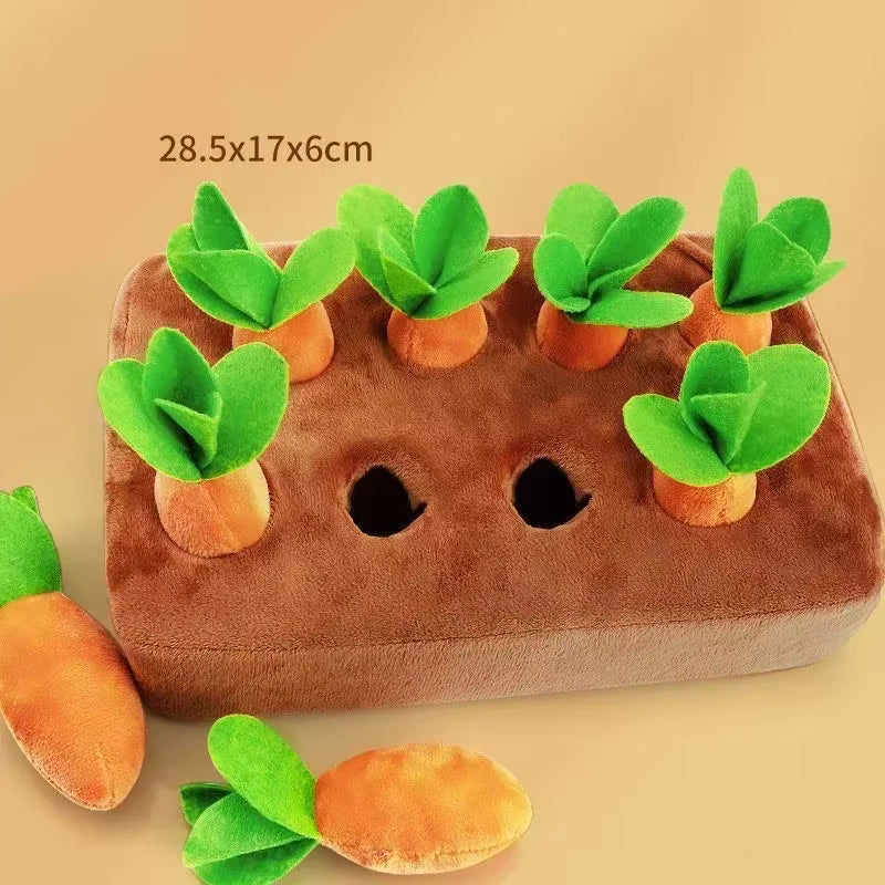 Winto Hondenspeelgoed Snuffelmat | Interactief Pluche Wortel, 36,5 x 7,5 cm