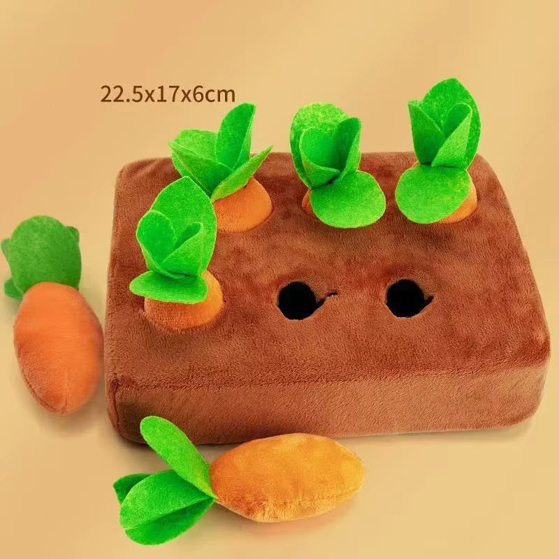 Winto Hondenspeelgoed Snuffelmat | Interactief Pluche Wortel, 36,5 x 7,5 cm