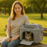 Ademend Kattenreistas met Drie Ingangen en Lichtgewicht Ontwerp - Ideaal voor Dierenartsbezoek - Hebbr