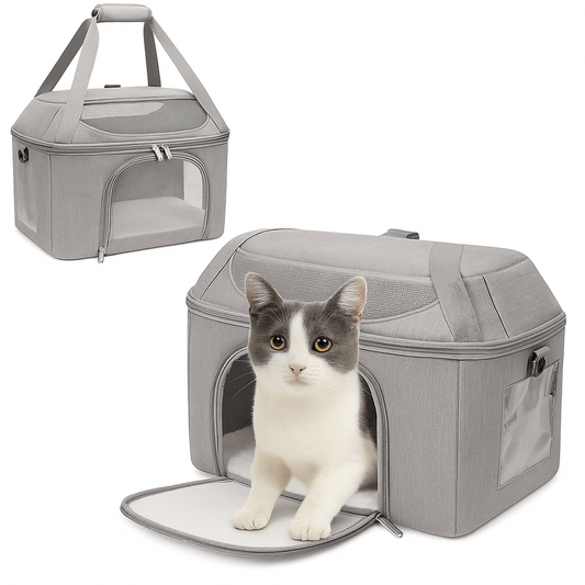 Ademend Kattenreistas met Drie Ingangen en Lichtgewicht Ontwerp - Ideaal voor Dierenartsbezoek - Hebbr