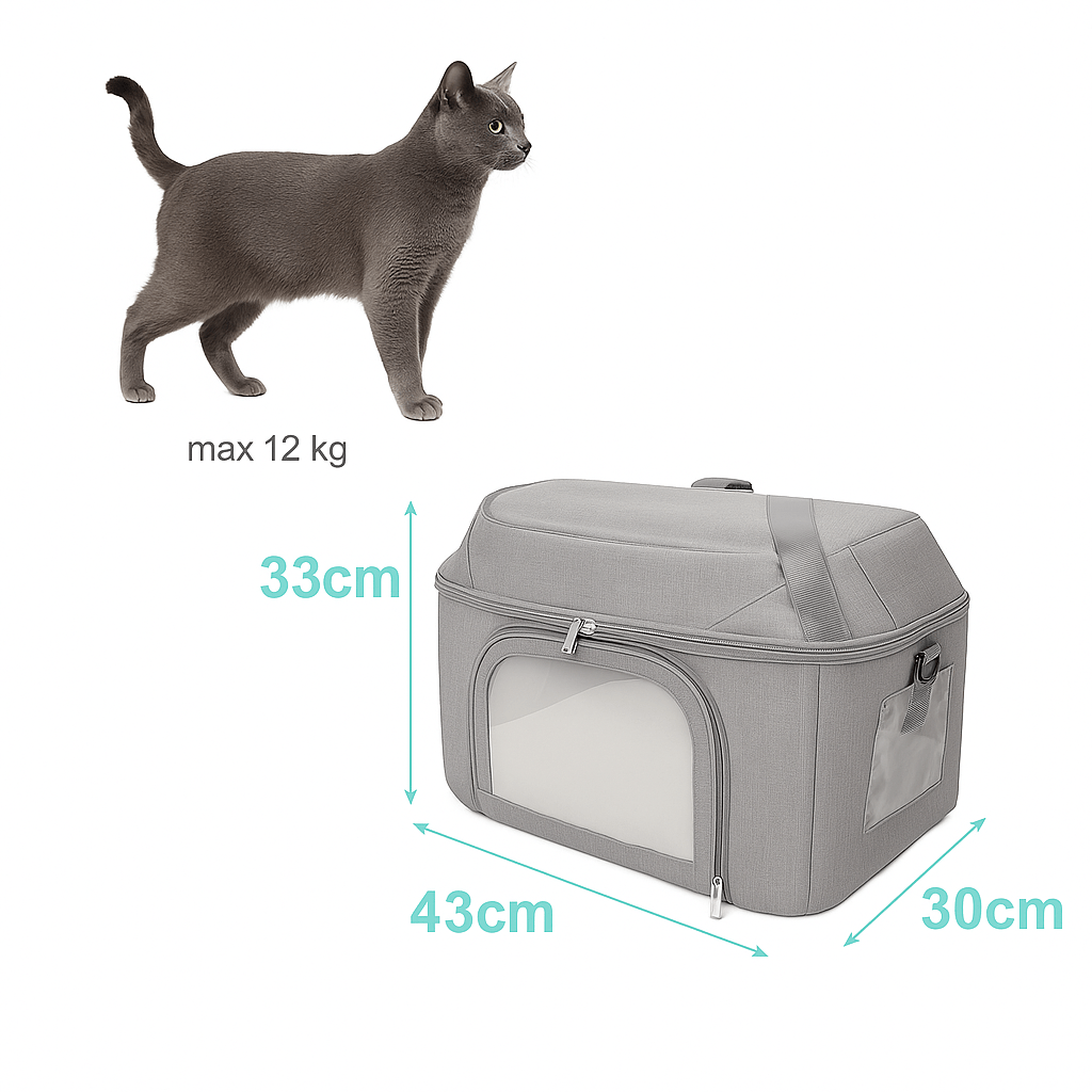 Ademend Kattenreistas met Drie Ingangen en Lichtgewicht Ontwerp - Ideaal voor Dierenartsbezoek - Hebbr