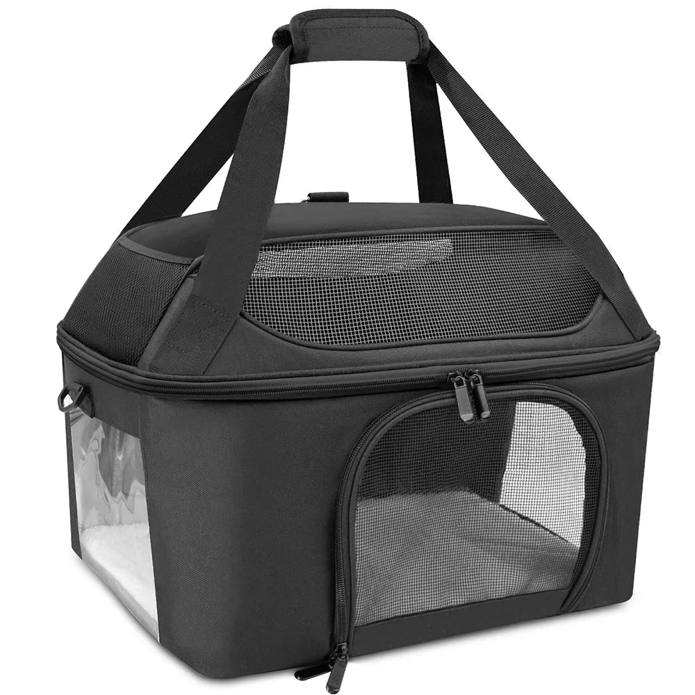 Ademend Kattenreistas met Drie Ingangen en Lichtgewicht Ontwerp - Ideaal voor Dierenartsbezoek - Hebbr