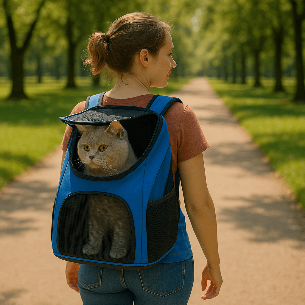 Ademend kattenrugzak met verstelbare schouderbanden - Lichtgewicht en multifunctioneel - Hebbr