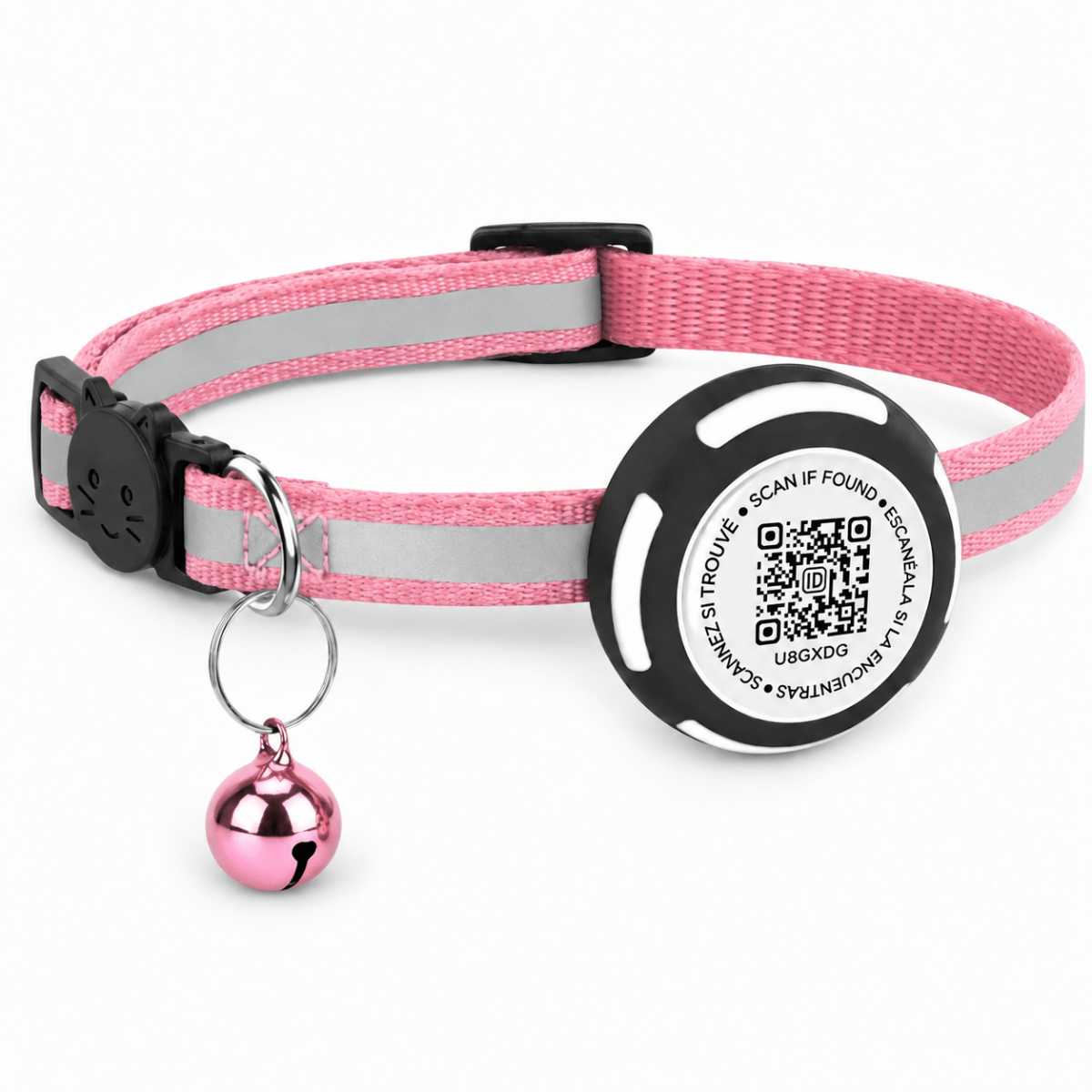 Aero Kattenhalsband | Reflecterend met AirTag Houder en QR-code Veiligheid - Hebbr