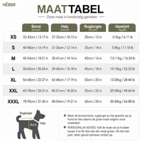 Nederlandse maattabel voor anti-stress vest - Hebbr