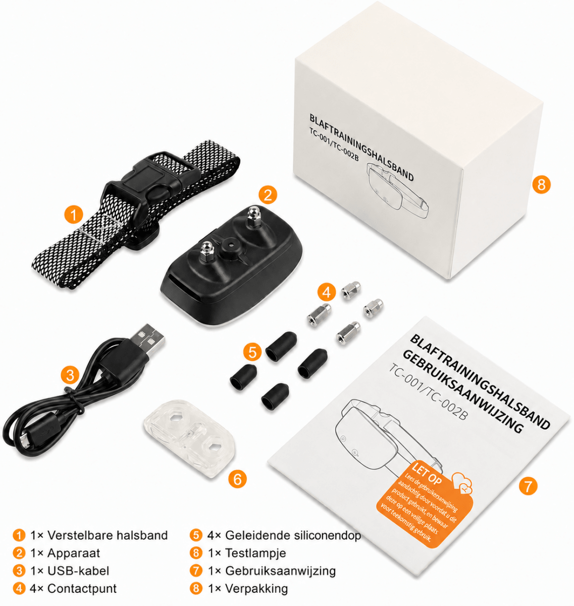 Antiblafhalsband | Slimme Vibratie, Waterdicht, USB Oplaadbaar - Hebbr