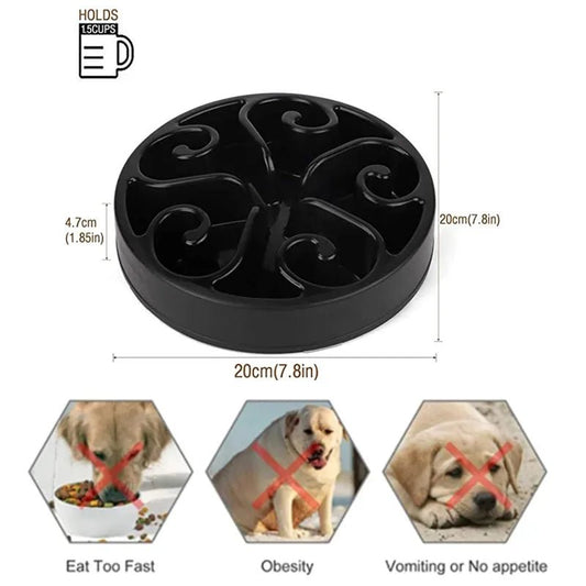 Antislip Hondenvoerbak voor Langzaam Voeden - Voedselveilig ABS, Geschikt voor Kleine en Grote Honden - Hebbr